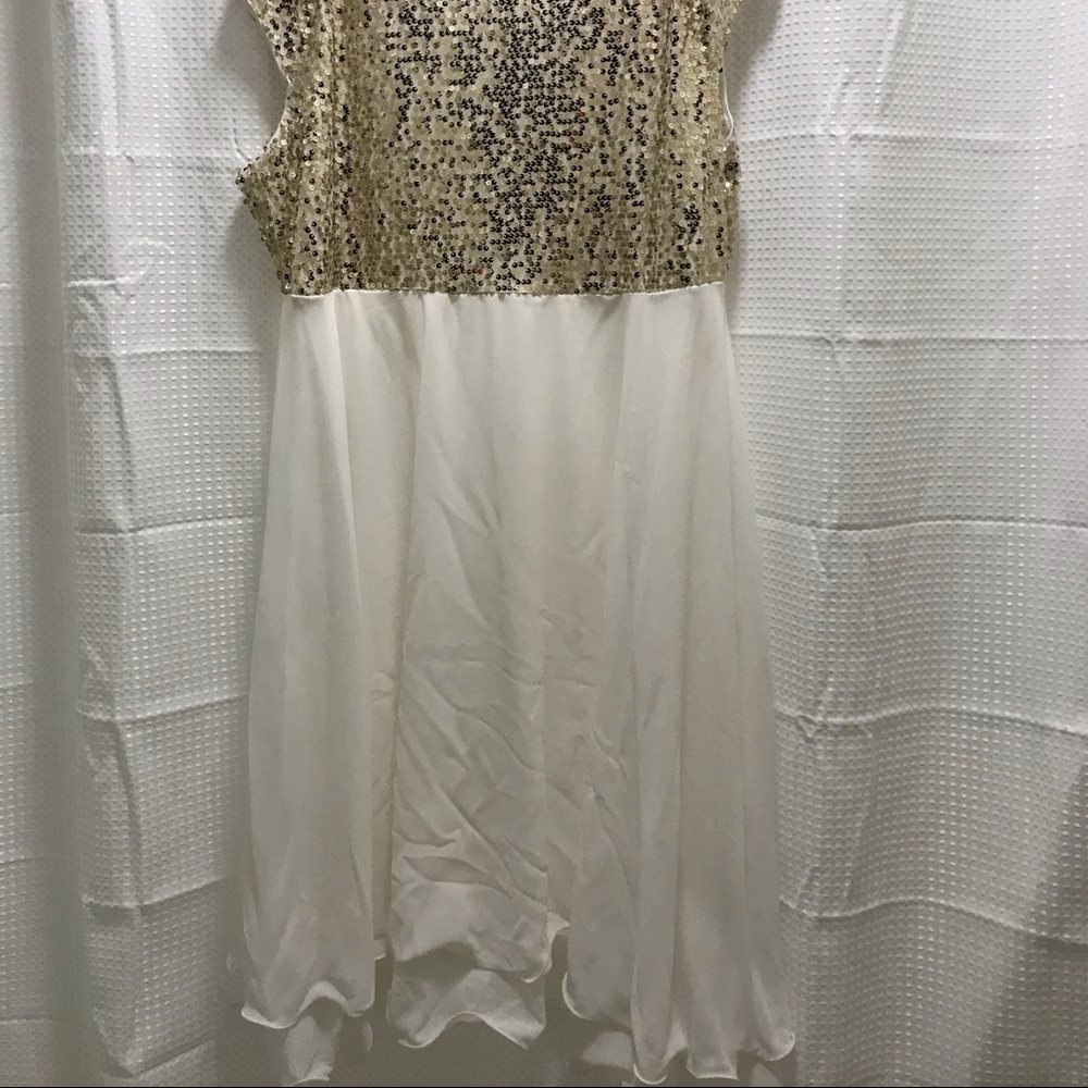 Never worn. Sequin and White Chiffon party dress